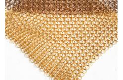 China Space Divider Metal Mesh Drapery , Hotel Curtain Brass Wire Chainmail Ring Mesh supplier