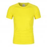 Custom Logo Hot Selling Gym T-Shirt Fitness 100% Polyester  Running Quick Drying Sportswear Mens yellow Sports T Shirts for sale