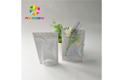 China Custom Printing Plastic Cosmetic Bags Three Side Seal Hologram Laser Wateproof Pouch supplier