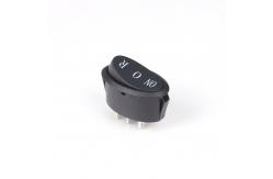 China Long Lifespan Black Oval Rocker Switch On Off On Three Pins Two Position supplier