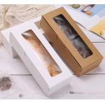 Custom Kraft Paper Window Boxes For Macarons Pastries Flip Top Design