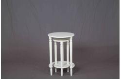 China White Nesting Soild Wooden Sofa End Tables MDF For Saving Space Balcony supplier
