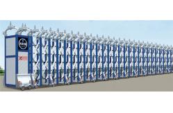 China 35p/m Electric Retractable Door Stainless Steel 201 Foldable Electronic Sliding Gate supplier