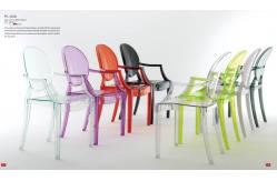 China Decorative Polycarbonate Chair With Armrest Clear Louis Ghost Chair supplier