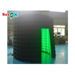 Warehouse Black Inflatable Oval Photo Booth Inflable Led Tent With Air Blower Attractive for sale