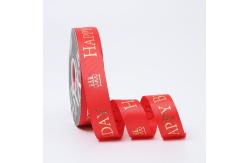 China Happy Birthday Ribbon Printed 1 Inch Red Satin Ribbon For Cake Packaging supplier
