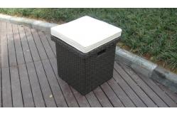 China Home Storeroom Black Resin Wicker Storage Box With White Cushion supplier