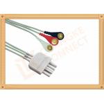 White 3 Leads Nihon Kohden Ecg Cable ECG Lead Wires Cable 0.8M for sale