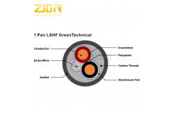 China 1 Pair LSZH Green Jacket 1mm Knx Cable supplier