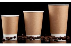 China Double Layer Hollow Paper Coffee Cups Thickened Disposable 8 Oz To 22 Oz supplier