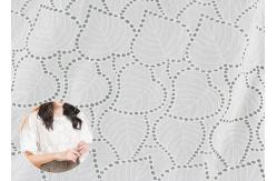 China Off White Eyelet Cotton Lace Fabric Leaf Embroidery Patterns For Dresses Blouses supplier