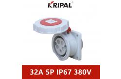 China 5P 32A IP67 Flange Size Panel Mounted Socket With Thread Lock supplier