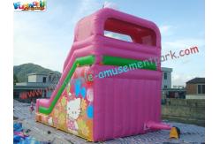 China Cute Cat Commercial Inflatable Slide , Childrens Small Dry Slide Slip Inflatable supplier