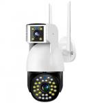 Outdoor Wifi Wireless Camera System 4MP 4G CCTV Security Video Dual Lens  IP Network PTZ for sale