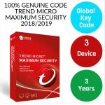 Genuine antivirus digital Key Trend Micro 2019 Maximum Security 3 years 3 devices Antivirus software license key code for sale