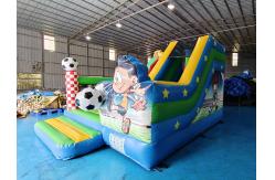 China Kids PVC Inflatable Bouncer Combo With Slide Soccer Theme Castle Playground supplier