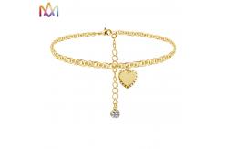 China Adjustable Womens Engraved Heart Pendant Bracelet supplier
