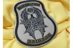 China Custom Flag 3D Born To Be Mild Logo Embroidered Neck Patch Reusable supplier
