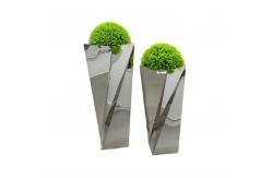 China Rotational Stainless Steel Garden Pots Metal Flower Planter Mirror Finishing supplier
