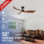 6 Speed Remote Control Plastic Decorative Ceiling Fan With 18W LED Light for sale