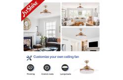 China Invisible Acrylic Lampshade Foldable Ceiling Fan With Dimmable Light supplier