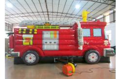 China Customized Funny Firetruck Bounce House Inflatable Jumping House For Kids supplier