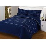 4Pcs Blue Bedding Sets , 100% Cotton Diamond Embroidered Navy Simple Bedding Sets for sale