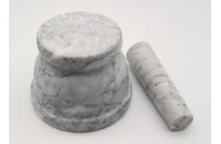 China Customized Natural Stone Mashing Bowl Well Designed Nice White With Vein supplier