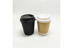 China Disposable Recycled Double Wall Paper Coffee Cup With Lids Custom Logo Printed supplier
