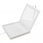 Square Book Shaped PVC Clear Top Window Magnetic Cardboard Packaging Box With Ribbon