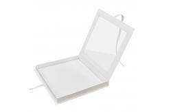 China Square Book Shaped PVC Clear Top Window Magnetic Cardboard Packaging Box With Ribbon supplier