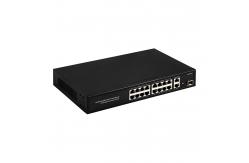 China 16 Port Gigabit Poe Switch Fiber Network Switch Extended 250m 300W supplier