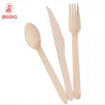100% Birch Wooden Disposable Biodegradable Cutlery Sets Durable Compostable for sale