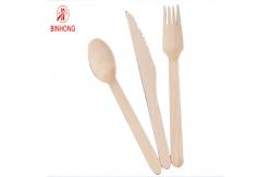 China Disposable Wooden Spoon Fork Knife Biodegradable Wood Tableware Cutlery Set supplier