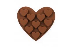 China Multi Shaped 128g 10 Cavities Silicone Chocolate Molds supplier