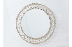 China Round Modern Wrought Handicraft Metal Wall Art Mirror supplier