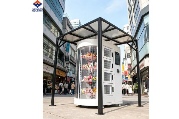 Winnsen Fully Automatic Making Fairy Floss Cotton Candy Flower Vending Marshmallows Vendlife Vending Machine on Shopping Mall