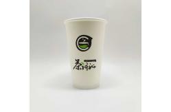 China Disposable Custom Logo Printed PE / PLA Coated Coffee Juice Paper Cup With Lid supplier