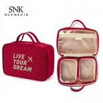 Professional Custom Large Capacity Waterproof Polka Dot Wash Makeup Bag for sale