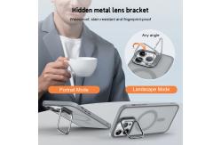 China Translucent Backplate Magsafe Phone Case Skin Friedly Camera Stand Cell Phone Cover supplier