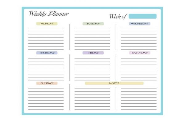 Horizontal Dry Erase Magnetic Fridge Calendar Weekly Notepad 16.9 X 13inch