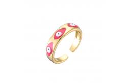China Enamel Evil Eye Ring Gold Plated supplier