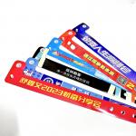 Custom Logo Vinyl PVC Wristbands Promotion Gift Items L Shape One Layer PVC Waterproof Colorful Paper Wristband Bands for sale