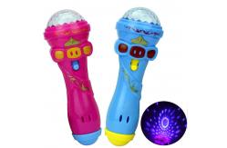 China Customized Toy Light Flashing Projection Wireless Microphone Torch Shape Cute Glow Toy supplier