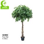 Fire Retardant Aesthetic Faux Ficus Plant , 8ft Artificial Palm Tree In Green for sale