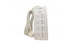 China 20KA Home Use Lightning Protection Plug , Flat Wall Plug Power Strip 8 Outlet supplier