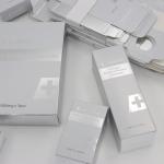 High-Grade Silver Skin Care Packaging Box Cosmetic Essential Oil Mask Packing Box Printed Logo for sale