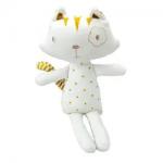 Embroidery Logo Pattern Super Soft Stuffed Cat Toy Infant Comforter Toy Skin Friendly Chewed Lovely Plush for sale