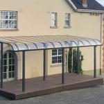 Self Cleaning Polycarbonate Awning with UV Protection and Aluminum Alloy Frame for sale