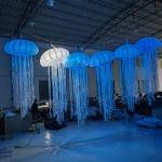 Hanging Colorful Led Light Inflatable Jellyfish Balloon For Decoration for sale
